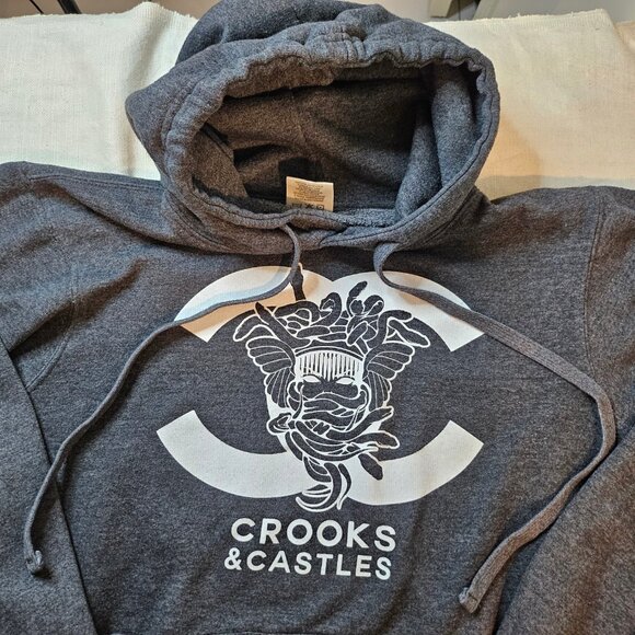 Crooks & Castles Unisex Gray Pullover Hoodie - Size M - Picture 6 of 8